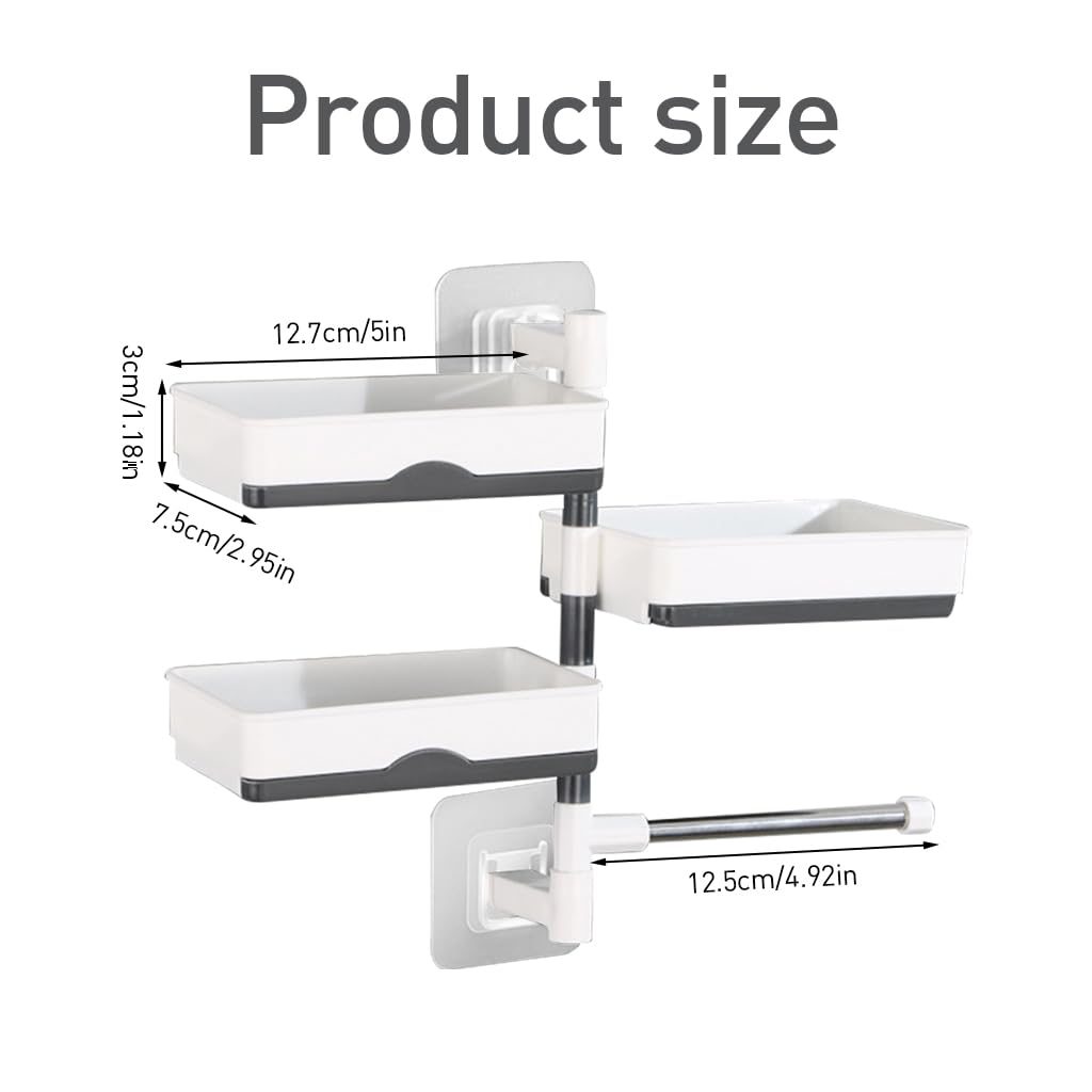 HASTHIP Soap Holder for Bathroom and Kitchen featuring 3 Layer Rotatable Design | 5 Kg Suction Cup