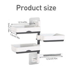 HASTHIP® Super Powerful Self-Adhesive 3 Layer Soap Dish Holder for Bathroom Shower and Kitchen Wall Mounted Rotatable Soap Holder Saver Box Storage