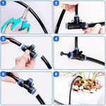 HASTHIP® Automatic Garden Watering System Slow Drip Irrigation Kit with Tee Connector Water Dripper for Plants with 15M Long Pipe Outdoor Lawn Equipment 3 PCS