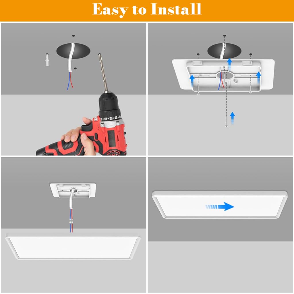 Hasthip 48W LED Ceiling Light with Remote Control & Dimmable Design