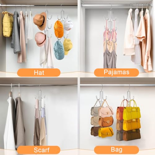 HASTHIP® 1Pcs Handbag Organzier Rack Multi Handbags Hanger Organzier for Closet Wardrobe Purse Handbag Hanger Organizer Metal Handbag Organzier Hanger for Bags, Hats