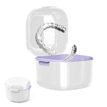 HASTHIP Denture Case for Travel with Double Layer Strainer Basket 8.8×9.6×7 cm White | Medical Grade PP Storage Cup