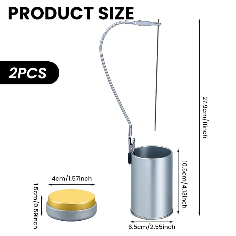 HASTHIP Incense Sticks Holder for Home Use with Dual Ended Clips and 28 cm Tray | Stainless Steel 2pcs Set