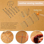 HASTHIP® 118PCS Leather Sewing Kit Leather Needles for Hand Sewing Heavy Duty Upholstery Repair Waxed Thread Large-Eye Stitching for Carseat Backpack Carpet Boots Shoes Sofa