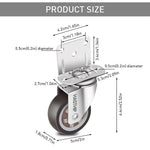 HASTHIP Swivel Caster Wheels Set for Furniture and Cabinets featuring Screw Mount Design and 2-Inch Rubber Casters supporting 600 lbs | Smooth Silent Mobility