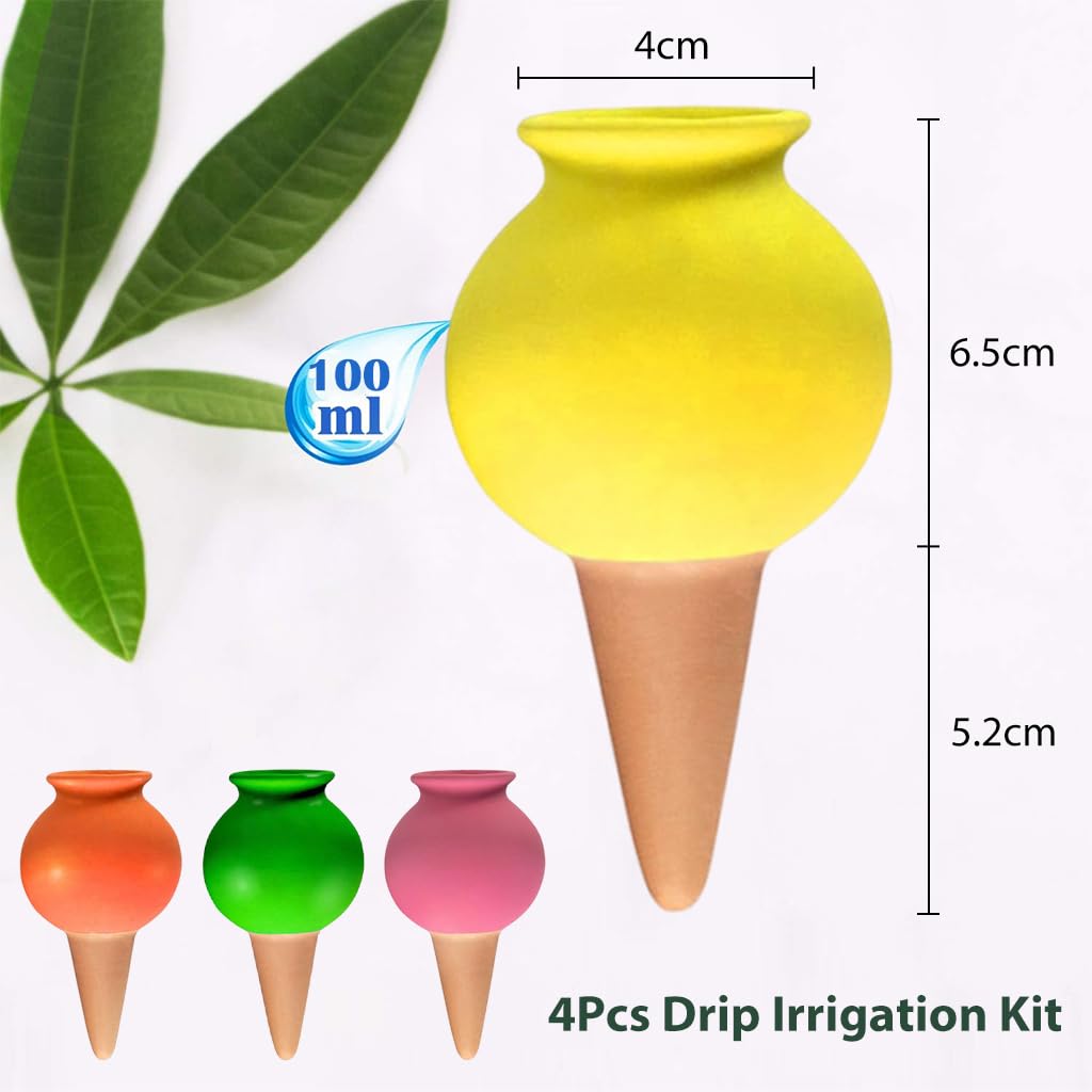 HASTHIP Drip Irrigation Kit for Pots with Porous Ceramic Watering Device 4pcs | Automatic Plant Care