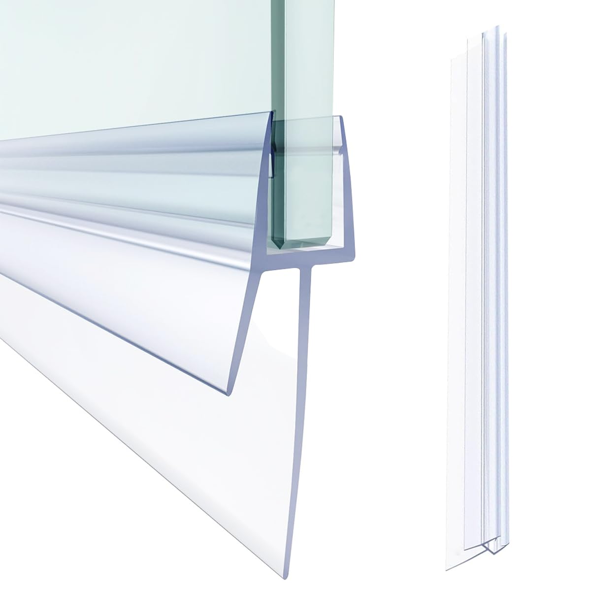 HASTHIP Bathroom Door Bottom Seal for 4–6mm Glass Doors with Dual Flap Design | 39 Inches Flexible PVC Water Stopper Strip