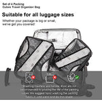 HASTHIP® 4 Set Luggage Packing Organization Cubes, Travel Cubes Travel Organizer Bags for Carry on Luggage, Compression Suitcase Organizer Bags Set for Travel Essentials