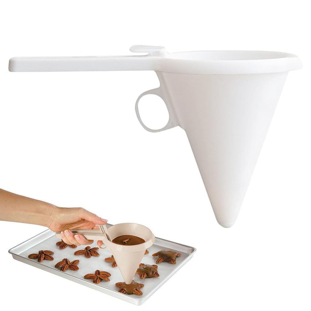 HASTHIP® Batter Dispenser Kitchen Funnel Dispenser forBatter Slurry Easy Control Funnel-shape Dispenser for Batter, Melt Chocolate, Kitchen Batter Dispenser for Waffles, Doughnuts, Takoyaki Balls