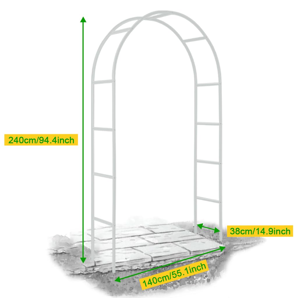 HASTHIP Flower Arch Stand for Weddings and Events with DIY Assembly Metal Frame 140x240cm