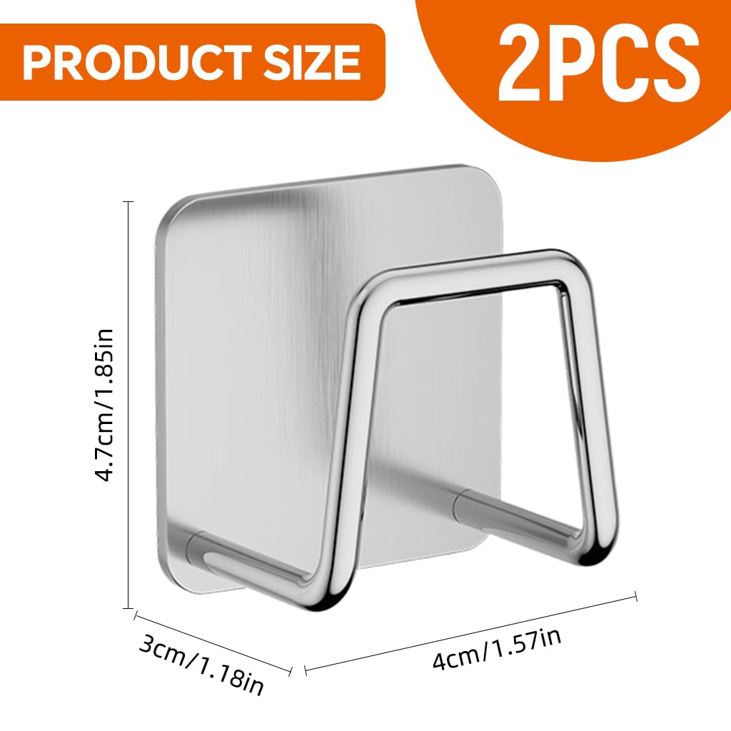 HASTHIP Wall Mounted Hooks for Washbasin Storage with No Drill Design and Stainless Steel | 2PCS Set