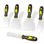 HASTHIP Putty Scraper Set for Drywall Repair featuring Anti Slip Handles and 5 Stainless Steel Blades