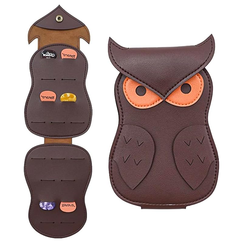 HASTHIP Guitar Pick Holder Case for Travel with Bi Fold Design Holding 18 Picks | PU Leather Snap Closure
