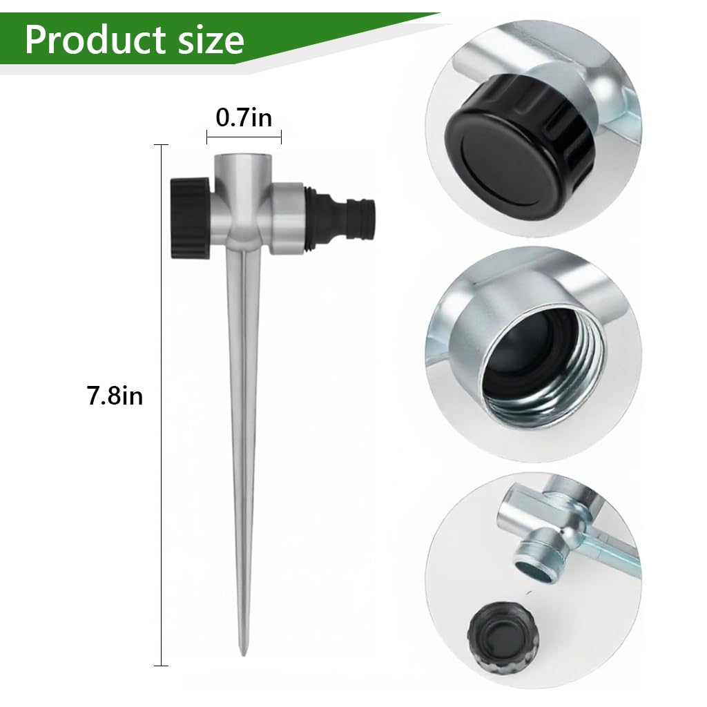 HASTHIP Garden Sprinkler Connectors for Lawn and Plants featuring 7.8 in Adjustable Alloy Stakes