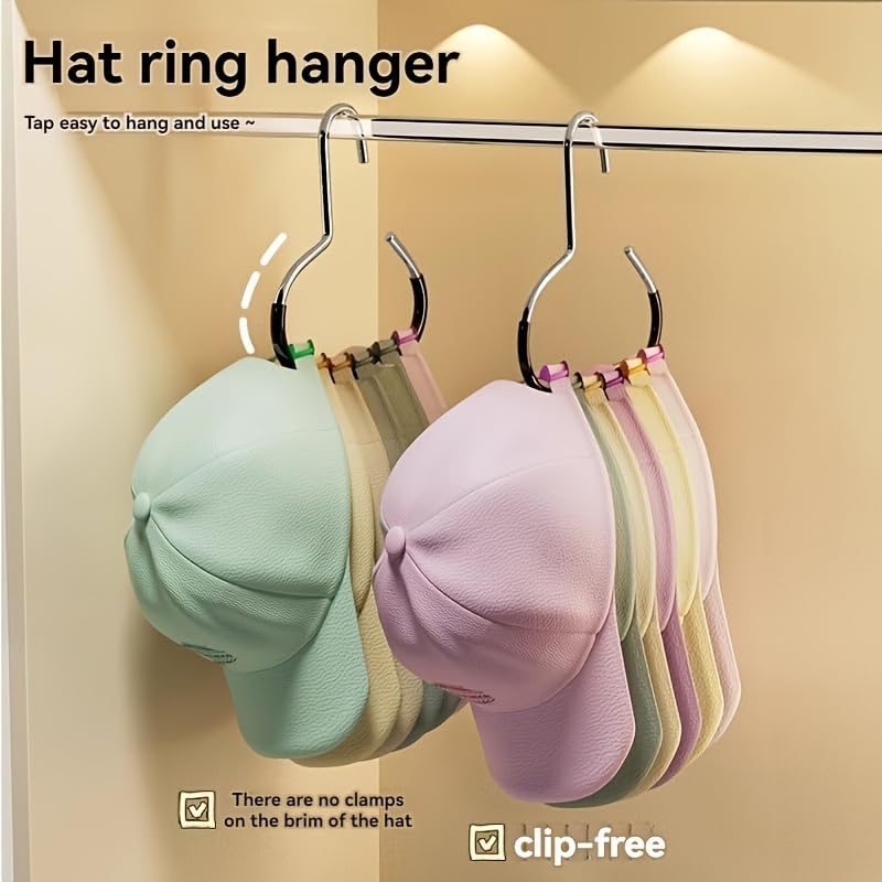HASTHIP Wardrobe Hooks for Clothes and Hat Storage featuring Space Saving Metal Design | Set of 10