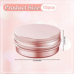 HASTHIP Small Metal Tin Boxes for Storage with Leak Proof Threaded Lids 10pcs 60ml Rose Gold