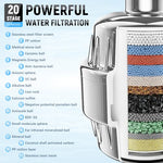 HASTHIP® Softener Shower Filter External Water Filter for Overhead Shower System Multi-Layer Active Remove Odor & Heavy Metal Soften Water