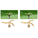 HASTHIP Water Sprinkler for Garden Irrigation featuring 3-Head Brass Nozzles and 360 Rotation | 2PCS