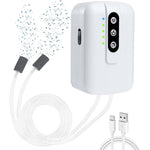 HASTHIP Aquarium Air Pump for Fish Tank featuring Dual Pipes and Air Stones 6L/min | USB Rechargeable