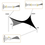 HASTHIP Sun Shade Sail Hardware Kit for Square and Rectangle Canopies with 2 Turnbuckles and 304 Stainless Steel Components