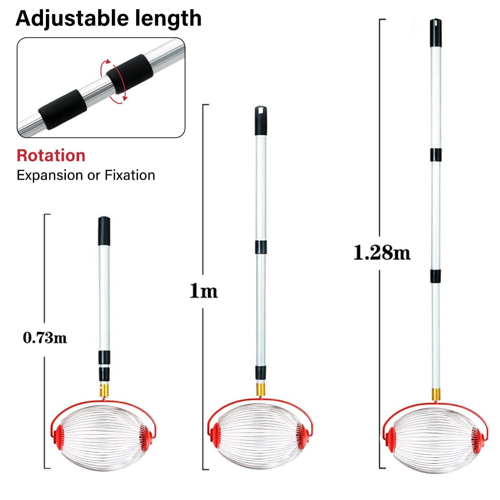 HASTHIP Nut Collector for Walnuts and Golf Balls with 128cm Telescopic Pole | Aluminum Alloy Handle