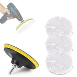 HASTHIP® 4 Pcs Almohadillas de Pulido de Lana Sintética 7 Pulgadas con Placa Soporte,Kit para Taladro Eléctrico,Ideal para Pulir Encerar y Sellar Pintura Automóviles Multicolor