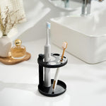 HASTHIP Toothbrush Holder Stand for Bathroom with Iron Cup Rack for 4 Toothbrushes | Modern Open-Frame Design