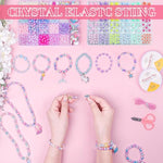 HASTHIP® PATPAT 831Pcs Bracelet Making Kit for Girls, DIY Jewellery Set with Colorful Beads, Charms, Crystal Thread, Pendant, Scissors & Tweezer for Necklace and Bracelet Crafts