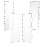 HASTHIP® 4 Pcs Cake Scraper Set for Icing Perfect for Butter Cream Frosting with 7 Different Shapes Durable