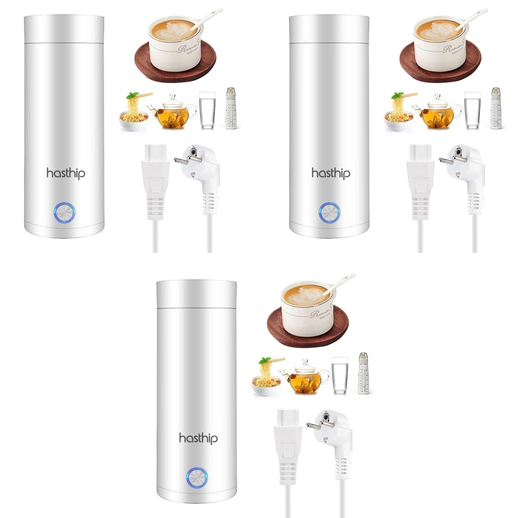 HASTHIP Electric Kettle for Travel with 400 ml Capacity and 300W Rapid Heating | 304 Stainless Steel Portable Hot Water Boiler