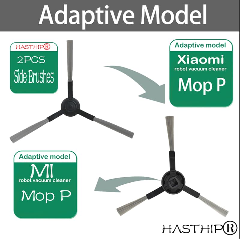 HASTHIP Replacement Kit for Mi Robot Vacuum Mop P with Anti Tangle Side Brushes | 14Pcs Set