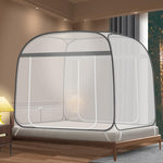 HASTHIP® Pop-up Mosquito Net Tent for Bed Framed Dual Zip-up Door Topped Mosquito Net Tent with Matress Straps Foldable Mosquito Net Tent Universal Mosquito Net Tent, 4.92x6.5ft Bed