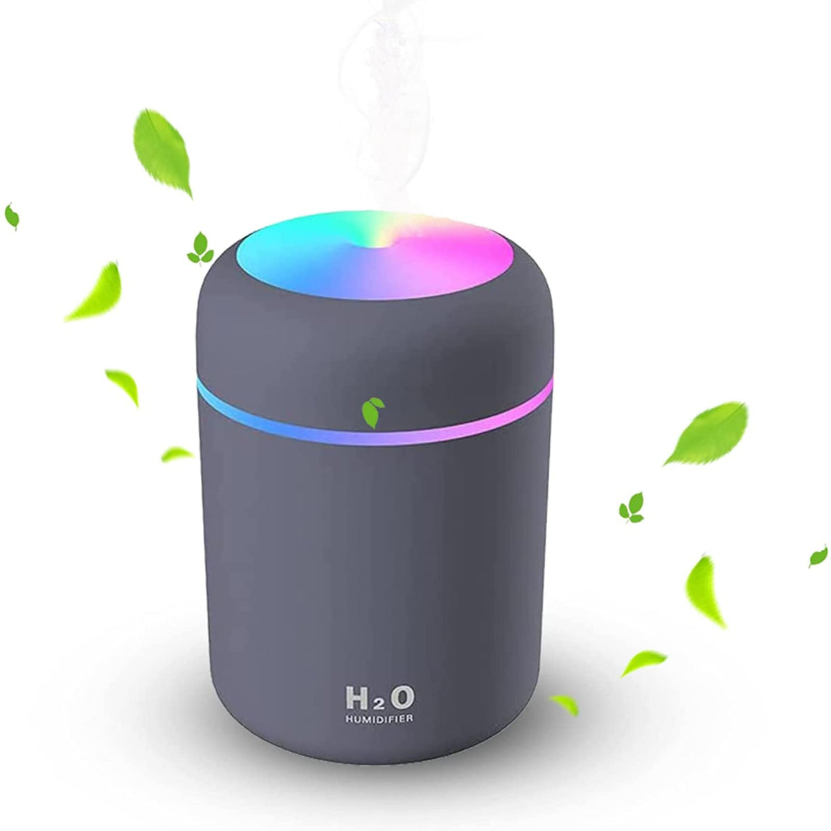 HASTHIP Mini Humidifier for Bedroom and Office with 300 ml Tank featuring 2 Spray Modes | Quiet 26 dB Operation and Colorful Light