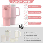 HASTHIP Silicone Sleeve for 40 oz Stanley Cup with Anti Slip Grip and Pink Protective Cover