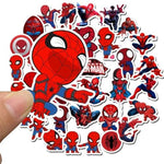 HASTHIP® 35PCS Spider-Man Stickers for Kids Superhero Cartoon PVC Waterproof for Water Bottle Helmet Flask Car Bike Bumper Skateboard Luggage 5Cm Red