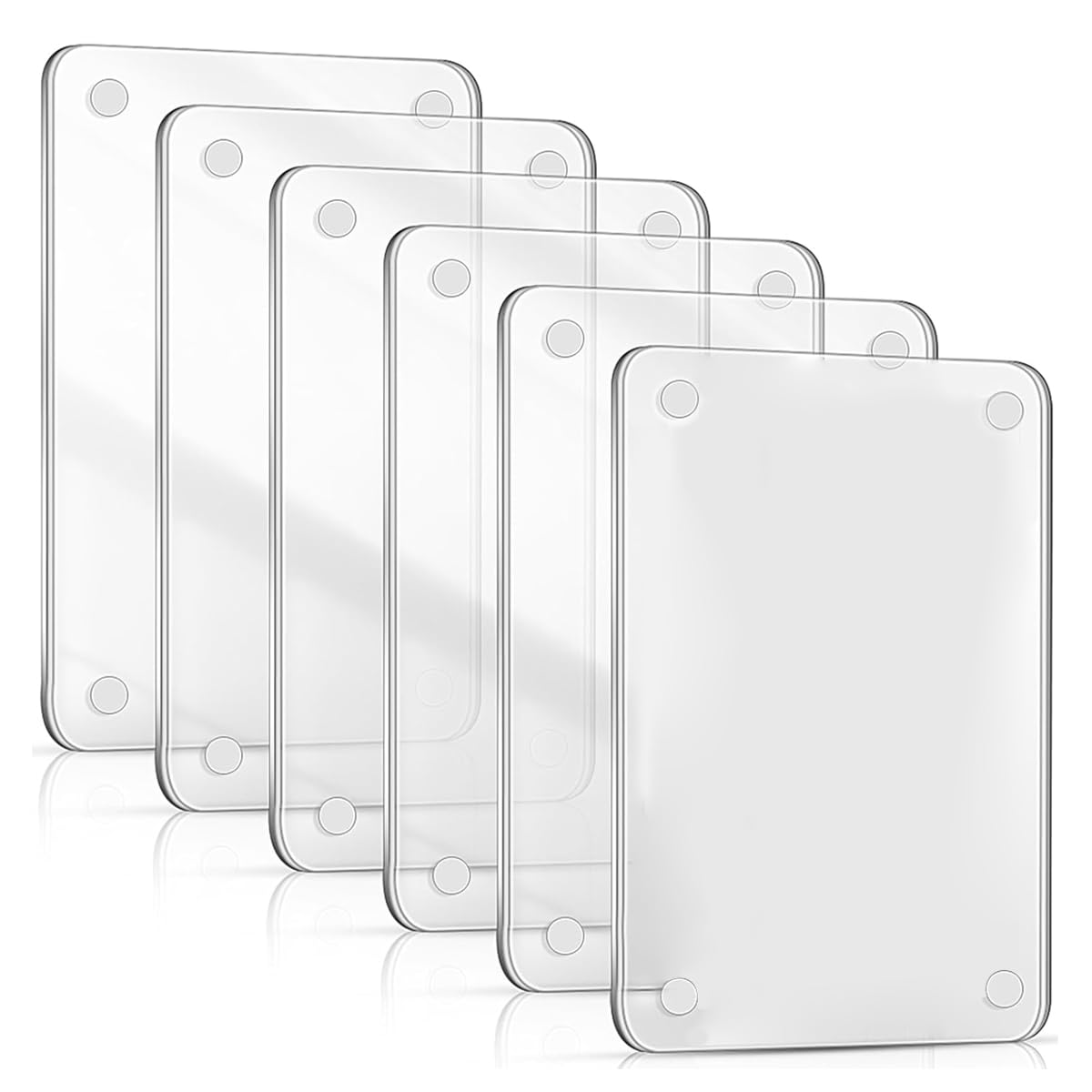 HASTHIP Rectangular Photo Frame for Refrigerator 2.36x3.54 in with Strong Magnetic Hold | Clear Acrylic Pack of 6