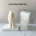 HASTHIP 3D Lion Candle Mold for Resin and Chocolate Crafts featuring Crown Design 5.7x9.4cm Silicone