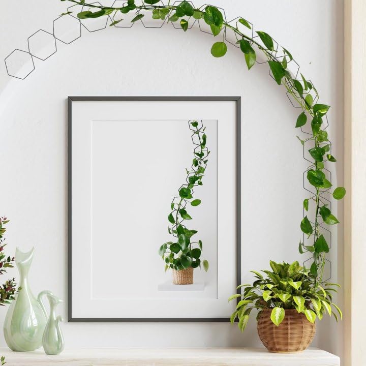 HASTHIP Garden Chain Trellis for Climbing Plants featuring 36PCS 228cm Hexagon Metal Design | Indoor Outdoor Vine Support