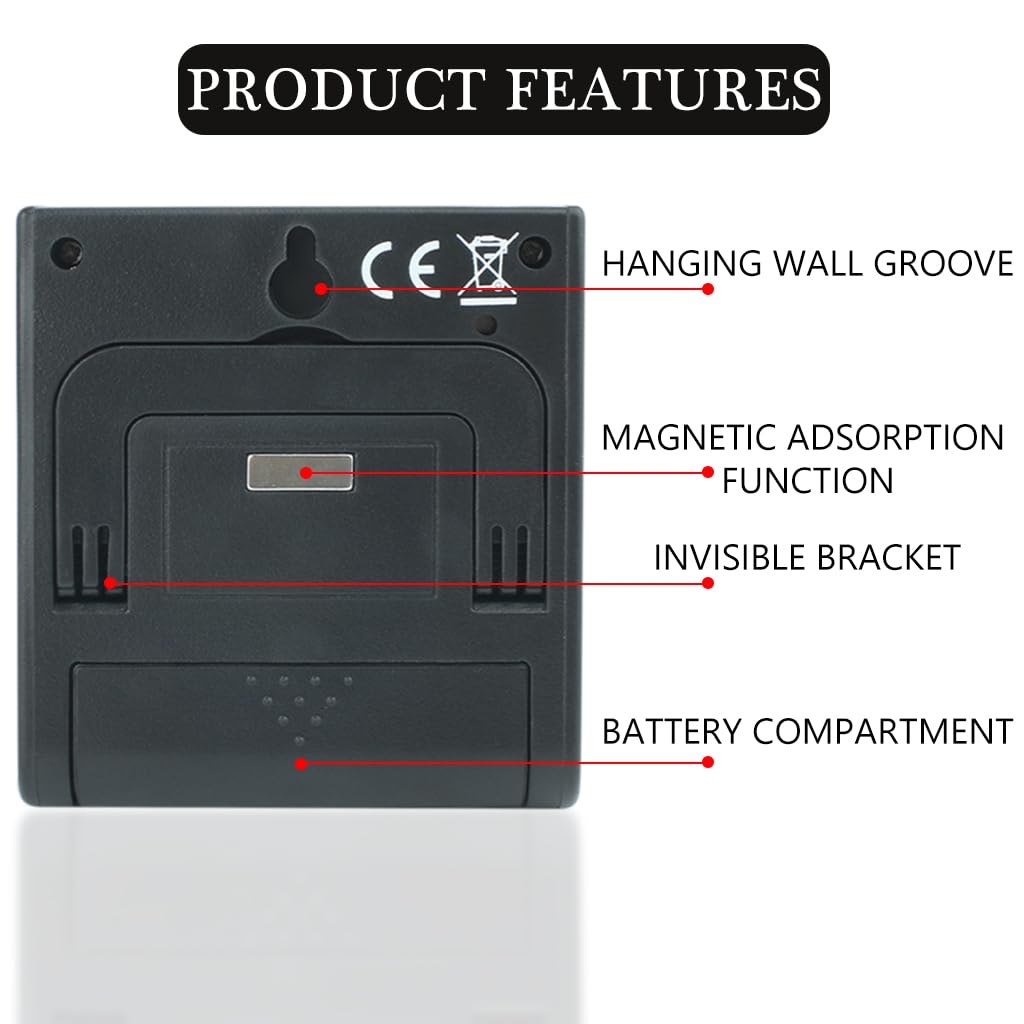 HASTHIP LCD Digital Timer for Kitchen Study and Workout featuring Magnetic Bracket | Black