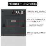 HASTHIP LCD Digital Timer for Kitchen Study and Workout featuring Magnetic Bracket | Black