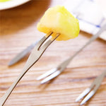 HASTHIP Food Fruit Forks for Kids with Cute Cow Handle 6pcs 4.65in Stainless Steel | Reusable Dessert Fork Set