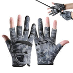 HASTHIP® Fishing Gloves UPF 50+ Sun Protection Breathable Ice Silk Outdoor Gloves with Open Finger Design Anti-Slip Grip Lightweight Sport for Kayaking,Angling,Boating Hiking