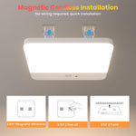HASTHIP® Magnetic Wall Lamp Ceiling Light with 3-Color LED, Smart Motion Sensor, Remote Control, USB Rechargeable 4000mAh Battery, Room Light for Bedroom, Cabinets, Hallway, Room