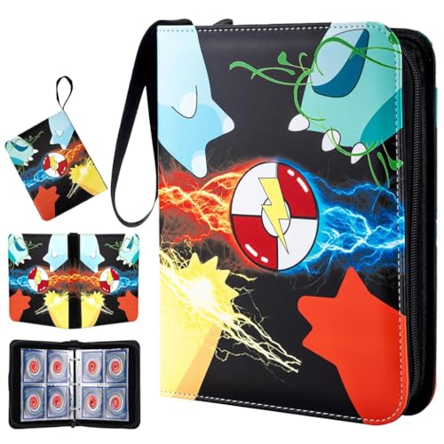 HASTHIP® 400 Pockets Card Binder Compatible with Pokemon,Trading Card Holder Organizer,Game Cards Collection Album Case Storage Binder for Kids Boys Girls TCG CCG Sports Cards Organizer Gift