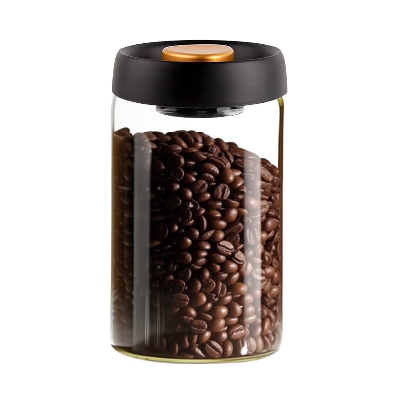 HASTHIP Food Coffee Bean Storage Containers for Kitchen with Airtight Lid 1200ml Glass Jar