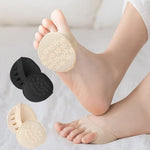 4 Pairs Metatarsal Pads for Women Soft Ball of Foot Cushion Pad, Half Toe Sleeves Anti Slip Silicone Dots Forefoot Pads Socks for Relieve Toes Pain & Pressure, Dancer Foot Support Pad