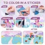 HASTHIP® 3D Sparkling Foil Art Kit for Kids Ages 6-12,DIY Peel and Stick Arts & Crafts Set,Creative Foil Painting Gift for Girls Beginner Craft Activity Birthday or Holiday