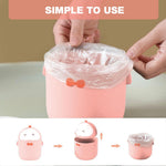 HASTHIP Mini Desktop Trash Can with 90 Trash Bags for Home Kitchen Office | Pink Wastebasket