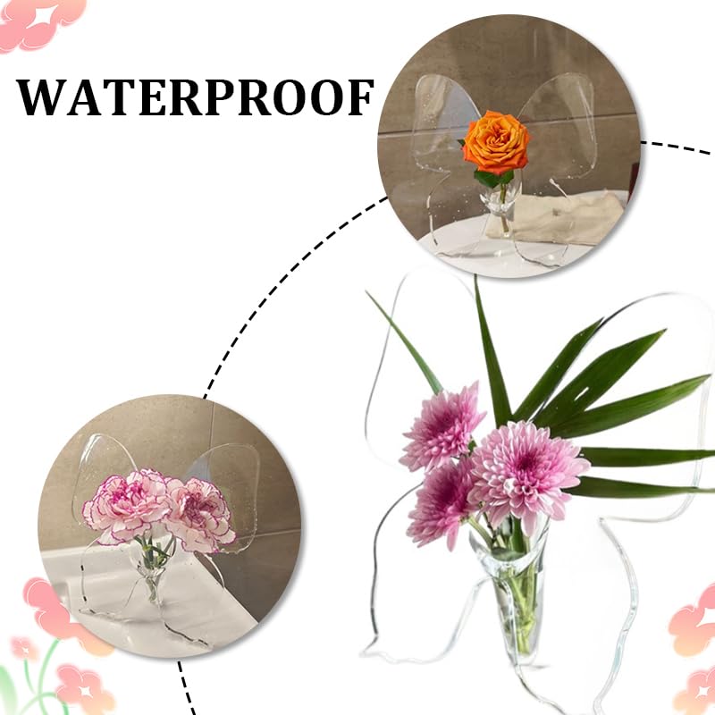 HASTHIP Clear Acrylic Butterfly Vase for Home and Office Decor | Hydroponic Flower Display
