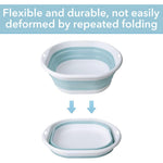 HASTHIP Silicone Collapsible Tub Bucket Set for Kitchen and Camping | 3Pcs Foldable Basin with Hanging Holes and PP TPU Material